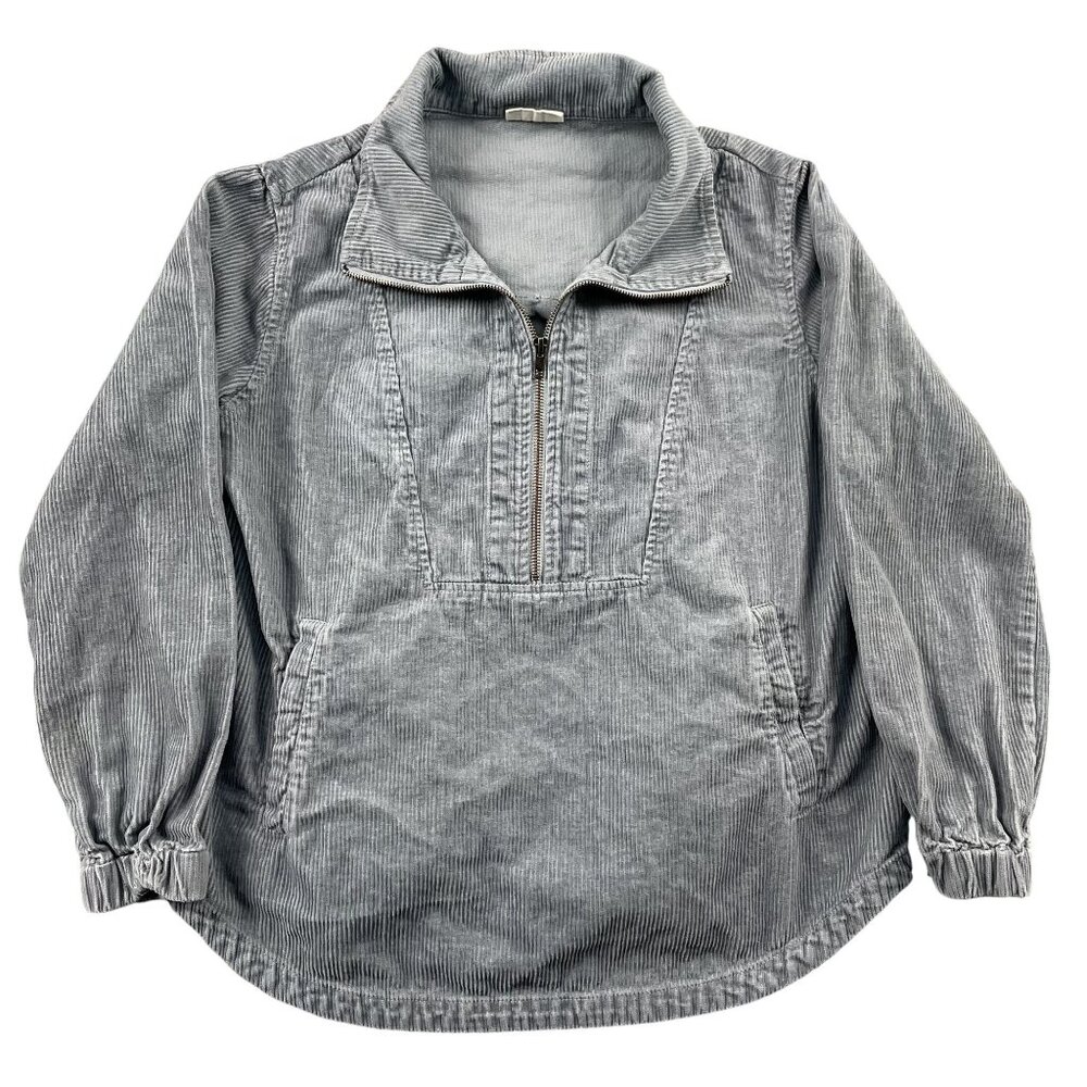 Poetry Funnel Neck Corduroy Pullover Jacket Womens 6 Hemp & Yak Blend Blue